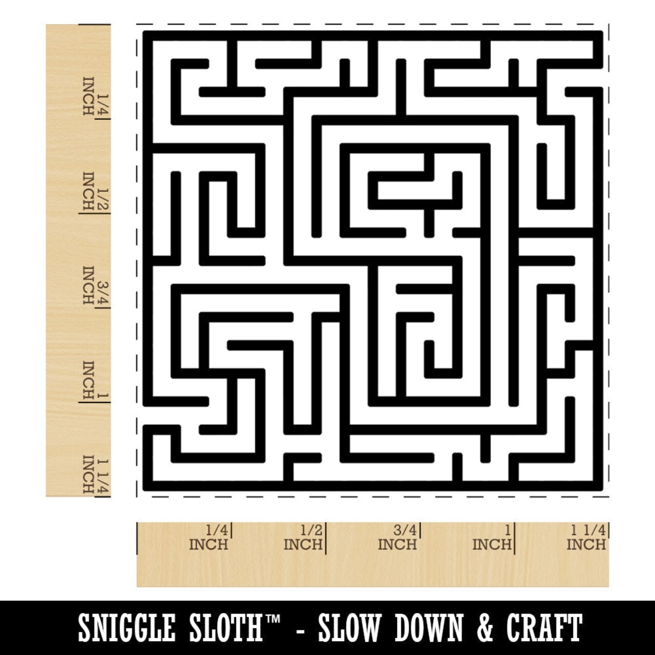 Labyrinth Maze Puzzle Game Square Rubber Stamp for Stamping Crafting